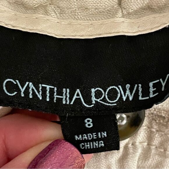 Cynthia Rowley Linen Cargo Pants Beige Khaki Size 8 - Picture 5 of 12